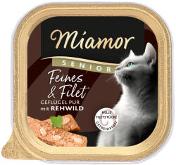 Miamor 16x100g Miamor Finom & Filé Senior Tszárnyas pur & őz nedves macskatáp