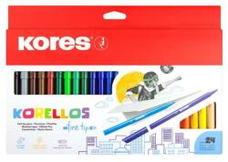 Kores Filctoll készlet, kimosható, KORES Korellos, 24 különböző szín (29014)