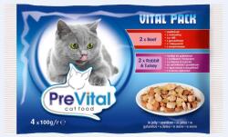 PreVital Alutasakos Macskaeledel csirke-borjú 4x 100g