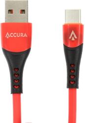 Accura USB-A apa - USB-C - apa 2.0 Adat és töltő kábel - Piros (1m) (ACC2286) (ACC2286)