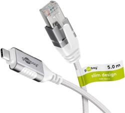 Goobay USB-C 3.2 Gen2 - RJ-45 Ethernet Adapterkábel 5m - Fehér (74389) (74389)