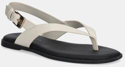 Tommy Hilfiger bőr szandál COLOR BLOCK THONG FLAT SANDAL - bézs Női 38