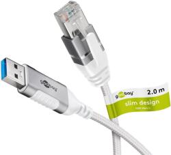 Goobay USB-A 3.2 Gen1 - RJ-45 Ethernet Adapterkábel 2m - Fehér (74379) (74379)
