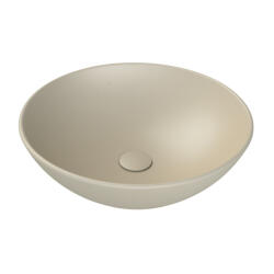CeraStyle ZERO - PULTRA ültethető - Top Counter - porcelán mosdó - O - MATT BÉZS - Ø 46 cm (OC052E81W07) - globalvivamarket