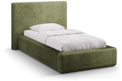 Micadoni Zöld kárpitozott ágyneműtartós egyszemélyes ágy ágyráccsal 90x200 cm Amy - Micadoni