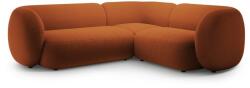 Micadoni Terrakotta színű bársony sarokkanapé (jobb oldali-L alakú) Kate - Micadoni