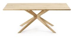 Kave Home Étkezőasztal tölgyfa dekoros asztallappal 100x200 cm Armande - Kave Home