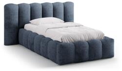Micadoni Sötétkék kárpitozott ágyneműtartós egyszemélyes ágy ágyráccsal 90x200 cm Lupine - Micadoni
