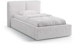 Micadoni Világosszürke kárpitozott ágyneműtartós egyszemélyes ágy ágyráccsal 90x200 cm Darren - Micadoni