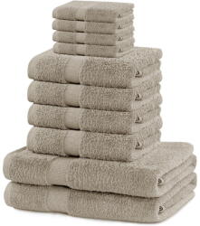 Restilo Bézs frottír pamut törölköző és fürdőlepedő készlet 10 db-os Marina - DecoKing