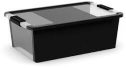 KIS Fekete fedeles műanyag tárolódoboz 55x35x19 cm Bi-Box M - KIS