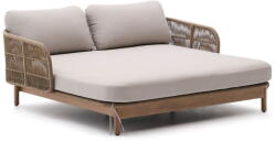 Kave Home Krémszínű-natúr színű kétszemélyes tömörfa kerti napozóágy Catalina - Kave Home