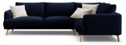 Micadoni Sötétkék bársony sarokkanapé (jobb oldali-L alakú) Naomi - Micadoni