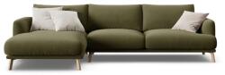 Micadoni Zöld bársony sarokkanapé (bal oldali-heverő résszel) Naomi - Micadoni