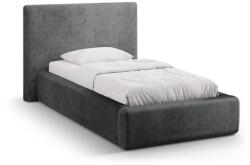 Micadoni Sötétszürke kárpitozott ágyneműtartós egyszemélyes ágy ágyráccsal 90x200 cm Amy - Micadoni