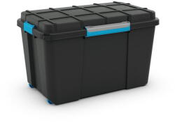 KIS Fekete fedeles műanyag tárolódoboz 73, 5x44, 5x46 cm Scuba Box - KIS