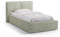 Micadoni Zöld kárpitozott ágyneműtartós egyszemélyes ágy ágyráccsal 90x200 cm Darren - Micadoni