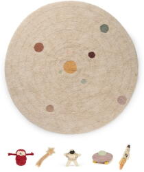 Lorena Canals Bézs pamut gyerek játszószőnyeg ø150 cm Solar System - Lorena Canals