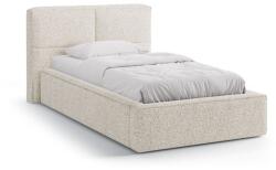 Micadoni Bézs kárpitozott ágyneműtartós egyszemélyes ágy ágyráccsal 90x200 cm Darren - Micadoni