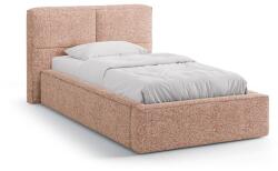 Micadoni Rózsaszín kárpitozott ágyneműtartós egyszemélyes ágy ágyráccsal 90x200 cm Darren - Micadoni