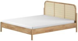 VIPACK Natúr színű tölgyfa franciaágy ágyrács nélkül 180x200 cm Olive Rotan - Vipack