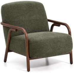 Kave Home Sötétzöld zsenília fotel Sylo - Kave Home