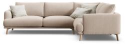 Micadoni Bézs bársony sarokkanapé (jobb oldali-L alakú) Naomi - Micadoni