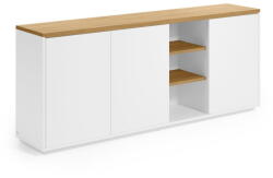 Kave Home Fehér komód tölgyfa dekorral 180x75x36 cm Abilen - Kave Home
