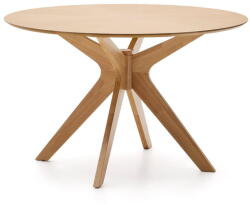 Kave Home Kerek étkezőasztal tölgyfa dekoros asztallappal ø 120 cm Naanim - Kave Home