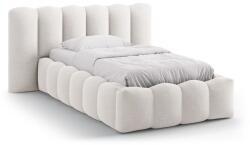 Micadoni Krémszínű kárpitozott ágyneműtartós egyszemélyes ágy ágyráccsal 90x200 cm Lupine - Micadoni