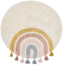 Kave Home Elefántcsont színű mosható-kézi szövésű pamut gyerek szőnyeg ø100 cm Tadea - Kave Home