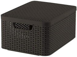 Keter Sötétbarna fedeles műanyag tárolódoboz 29x39x19 cm Style - Curver