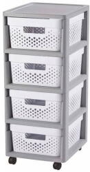 Curver Fehér-szürke műanyag gurulós polcos állvány 29, 5x65, 5 cm Infinity - Curver