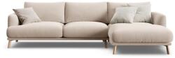 Micadoni Bézs bársony sarokkanapé (jobb oldali-heverő résszel) Naomi - Micadoni