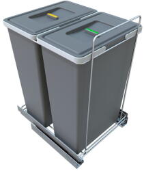 Elletipi Műanyag szemetes szelektív hulladékhoz/beépíthető 35 + 35 l Ecofil - Elletipi