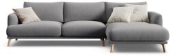 Micadoni Szürke bársony sarokkanapé (jobb oldali-heverő résszel) Naomi - Micadoni