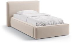 Micadoni Bézs kárpitozott ágyneműtartós egyszemélyes ágy ágyráccsal 90x200 cm Jodie - Micadoni