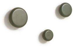 Kave Home Szürkészöld fali fa akasztó szett 3 db-os Nadue - Kave Home