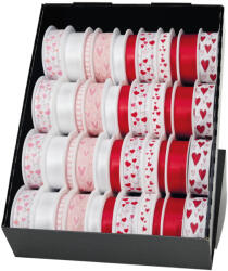  Goldina szalag, piros, fehér, szivecskés, 11-féle (6) (Z695)