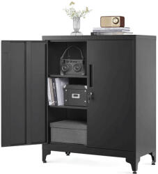  Komód 80x40x90 cm, fém, fekete, AUS-E1113 BK (artAUS-E1113-BK)