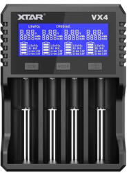 Xtar VX4 SET akkutöltő 4 db akkuhoz(Li-ion, Ni-Mh, Ni-Cd)+reaktiválás+230V adapter