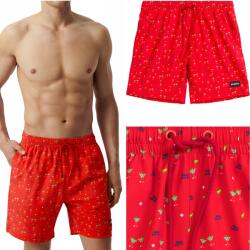 Atlantic férfi fürdőshort, laza szabású úszónadrág wl25 Kmb korall színű XXL-es méret (KMB-221-KORALOWY-XXL)