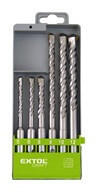 Extol Betonfúró készlet, SDS PLUS, 110mm 5-6-8, 160mm 8-10-12, műanyag tartóban