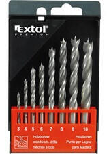 Extol Fafúró készlet, 3-4-5-6-7-8-9-10mm, műanyag dobozban