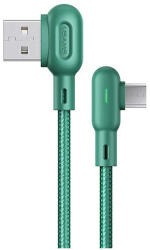 USAMS U57 ferde kábel MicroUSB 1.2m 2A SJ458USB02 (US-SJ458) zöld (SJ458USB02)