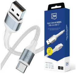 3mk Protection Kábel 3MK Hyper Cable N-SERIES USB-A to USB-C 1m 9V/2A 18W fehér (5903108680370)