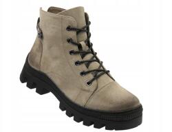 Potocki Női Bakancs Potocki 24-12168KH Khaki Kényelmes Cipzáras Sarok 4CM (24-12168.KHAKI)