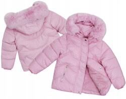F-26 Téli kabát szőrmével hanga meleg steppelt lila 4 98/104 (YF-21318A)