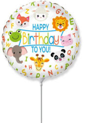 Godan Happy Birthday Animals, Állatos fólia lufi 36 cm (MLG323856)