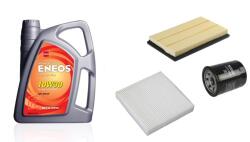 Eneos Suzuki SX4 olajcsere szett 2010-től levegőszűrő, olajszűrő, pollenszűrő, Eneos Premium Plus 10w30 4L (13780-54LA0, OPT OP-FOF40184, 95860-62J00)
